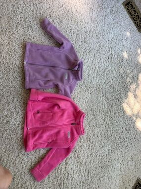 Kids Full-Zip thick Fleece Jacket - Pink and Lavender